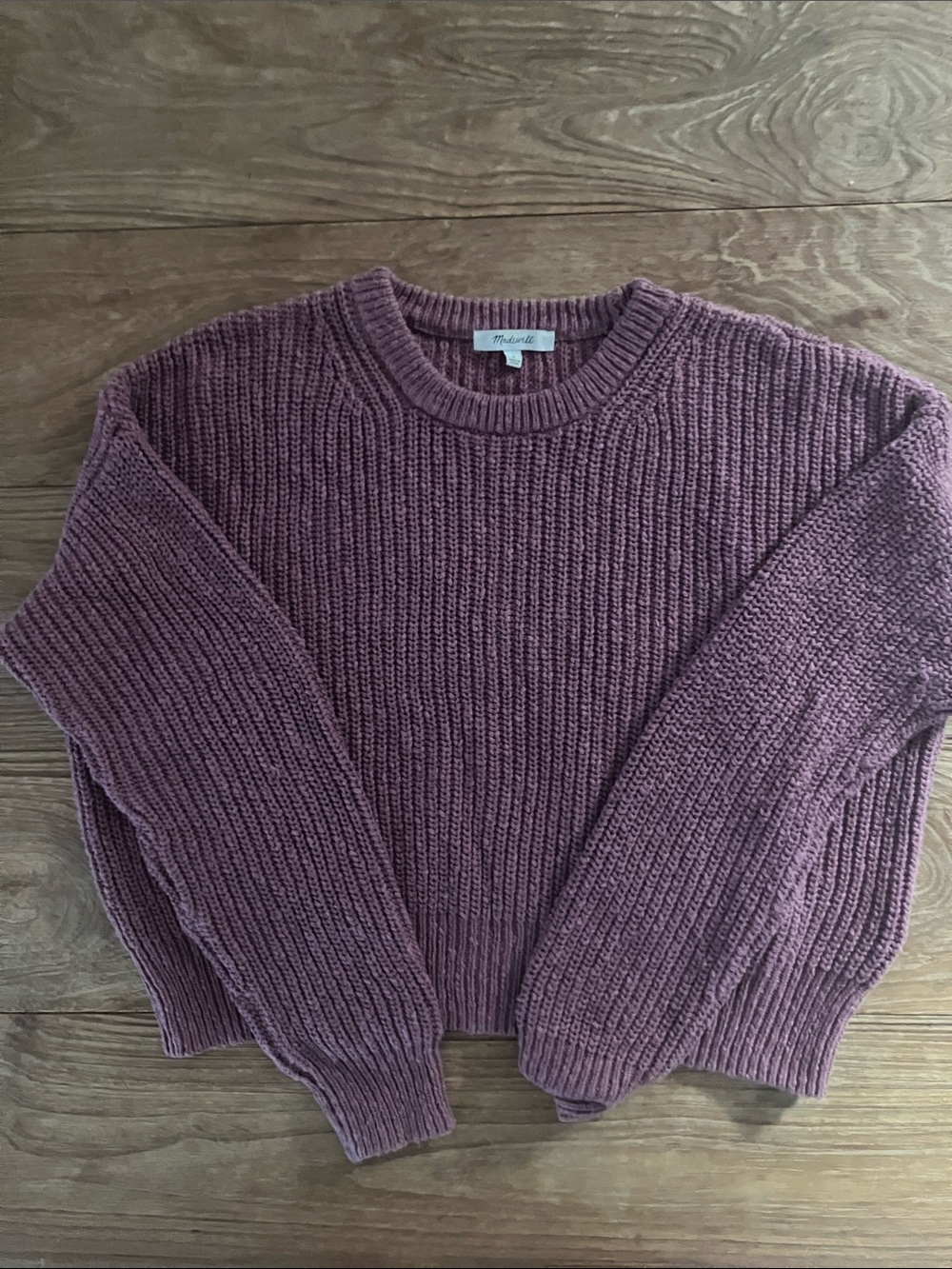 Madewell Plum Ribbed Crewneck Sweater